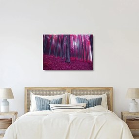 Tablou pe sticlă - Pădurea roz (70x50 cm)