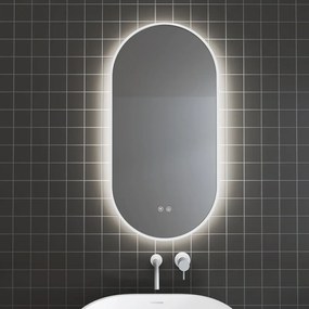 Oglinda cu iluminare si dezaburire Inter Ceramic Vayana ovala 45x90 cm