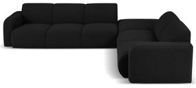 Colțar negru cu tapițerie din stofă bouclé (colț dreapta) Molino – Micadoni Home