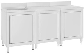 vidaXL Dulap comercial pentru chiuvetă 180x60x96 cm, oțel inoxidabil