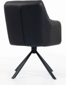 HR840 BAZĂ STEA Scaun Negru Piele Ecologica cu Bază Neagră