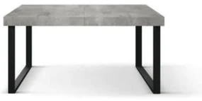 Masa Desire extensibila, picior metalic in U - GRI CIMENT - 140 cm / 90 / h 77