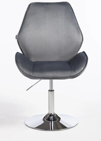 HR350N Scaun Grafit din Catifea Bază Cromata