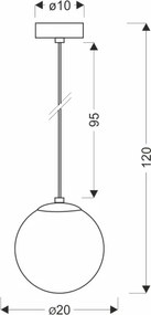 BRILAGI - Lustră suspendată pe cablu POLOS 1xE27/40W/230V Ø 20 cm neagră