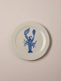 Farfurie din ceramică cu homar albastru, Ø22 cm