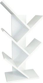 Biblioteca pentru masa cu 5 rafturi ZIGZAG, alb