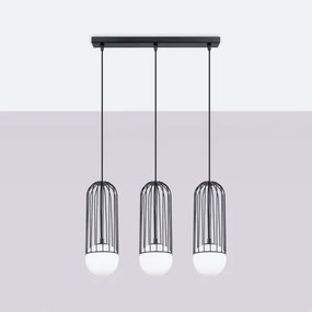 Lustră pe cablu Sollux SL.1334 BRINA 3xG9/8W/230V negru