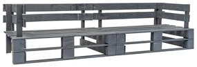 Set canapea gradina paleti cu perne gri, 2 piese, lemn de pin Gri, 2