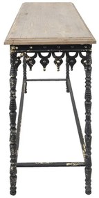 Consola metalica, cu blat din lemn, aspect vintage, Dare