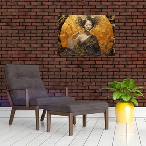 Tablou pe sticlă - Doamnă japoneză (70x50 cm)