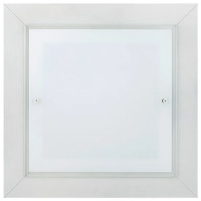 Plafoniera din lemn si sticla TABOR 42x42cm, alb crem