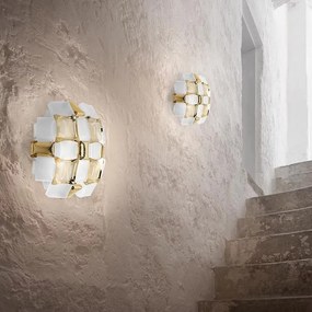 Aplica perete design modern geometric Mida White-Gold