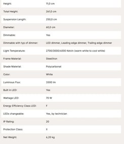 Lustra LED suspendata iluminat ambiental VARIO D-80cm