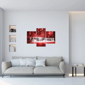 Tablou - Cascadă, roșu (90x60 cm)