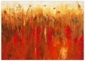 Tablou pe sticlă cu abstracție pictată (70x50 cm)