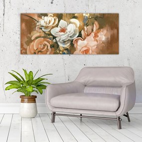 Tablou -Buchet de flori pictat (120x50 cm)