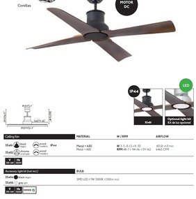 Ventilator cu telecomanda IP44 WINCHE maro 33481