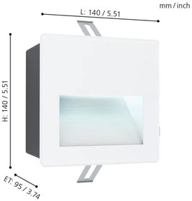 Corp de iluminat LED încastrat de exterior ARACENA LED/3,7W/230V IP65 alb Eglo 99575