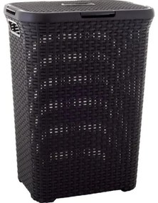 Cos rufe, 2 manere, capac, maro inchis, 60 L, 44x34x61 cm, Curver