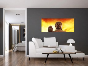 Tablou - Buddha cu fundal roșu și galben (120x50 cm)