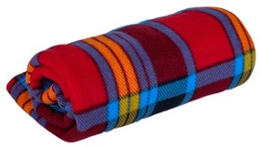 Pătură fleece carouri multicolor , 150 x 200 cm