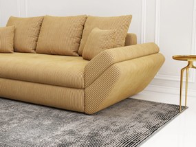 Canapea extensibilă dumonde cu ladă de depozitare si sezut confortabil din spuma high-density, Loana Zoom Mustar 250x100 cm