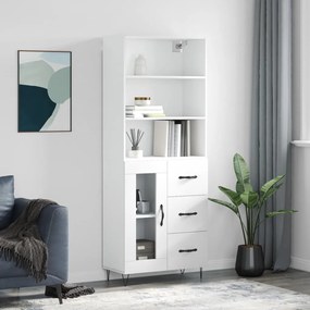 vidaXL Dulap înalt, alb, 69,5x34x180 cm, lemn compozit