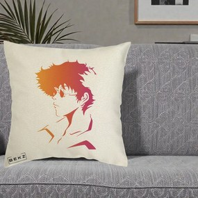 Perna Decorativa Cowboy Bebop Spike Silueta Gradient, 40x40 cm, Ecru, Husa Detasabila, Perna Inclusa, BEKZ®