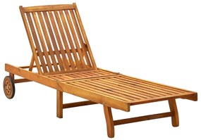 vidaXL Șezlong de plajă, lemn masiv de acacia