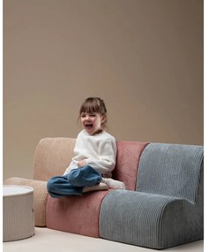 Fotoliu de copii roz cu tapițerie din catifea reiată Cloud – Wigiwama
