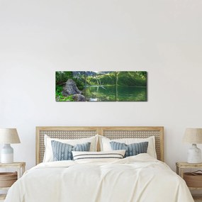 Tablou cu lac în munții Tatra (cu ceas) (90x30 cm)