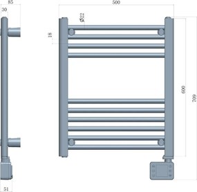 Calorifer electric pentru baie Adler AD 7823, 400 W, 10 elementi, Panou de control LED, Mod de economisire a energiei, IP24, Alb