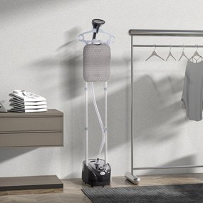 HOMCOM Aparat de Călcat Vertical cu Aburi, Fier de Călcat de 2L, Putere 1950W cu 2 Tije Portabil, 35x25x23cm | Aosom Romania