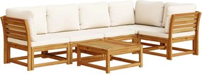 vidaXL Set mobilier grădină cu perne, 6 piese, lemn masiv acacia