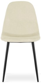 Scaun din catifea bej COMO cu picioare negre