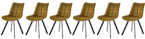 Set 6 scaune K332 velvet mustariu