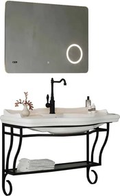 Set lemn masiv alb Mobilier Baie Suspendat Greyson Model G1 /Negru - Negru