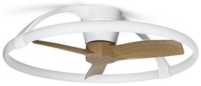 Lustra LED Smart cu Ventilator si telecomanda NEPAL Mini fag/alb