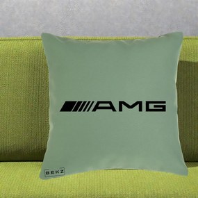 Perna Personalizata cu emblema Mercedes-AMG, 40x40 cm, Verde, Husa Detasabila, Perna Inclusa, BEKZ®