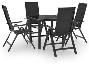 3070634 vidaXL Set mobilier de grădină, 5 piese, antracit, aluminiu