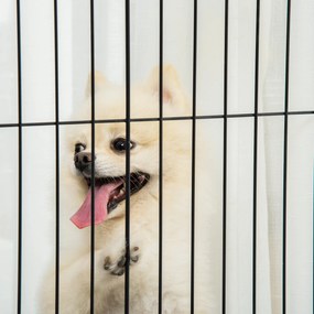 PawHut Poartă de protecție pentru câini cu picioare, 305 x 82 cm, lemn, pliabilă, pentru protecție la scări, uși, holuri, 4 panouri, Alb | Aosom Romania