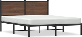 vidaXL Cadru pat metalic fără saltea, stejar maro, 140x200 cm