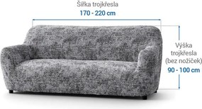 Gaico Huse bielastice MARMO gri fotoliu triplu (l. 170 - 220 cm)