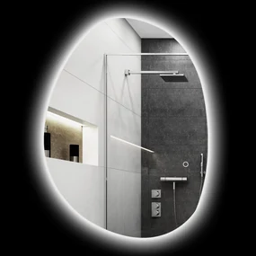 HOMCOM Oglindă de Baie LED cu Comutator Tactil Inteligent și Intensitate Reglabilă, 80x5x60 cm, Argintiu | Aosom Romania