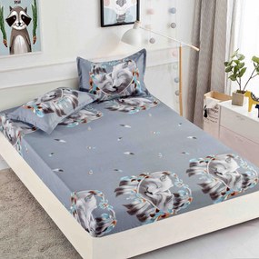 Lenjerie de pat 3 cu elastic 100% bumbac - a714 de la Onesleep