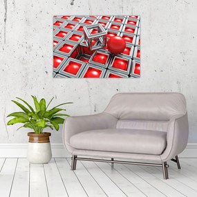 Tablou pe sticlă - Abstract metalic 3D (70x50 cm)