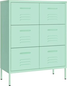 vidaXL Dulap cu sertare, verde mentă, 80x35x101,5 cm, oțel