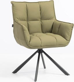 HR560 BAZĂ STEA Scaun Khaki Piele Ecologica Premium Soft cu Bază Neagră