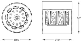 Plafonieră Zuma Line C0389-01A-0FD2 GEM 1xG9/28W/230V alamă