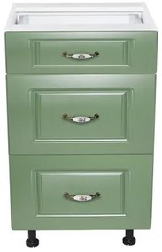 Corp inferior 40 cu 3 sertare metalice greutate Zebra MDF Verde